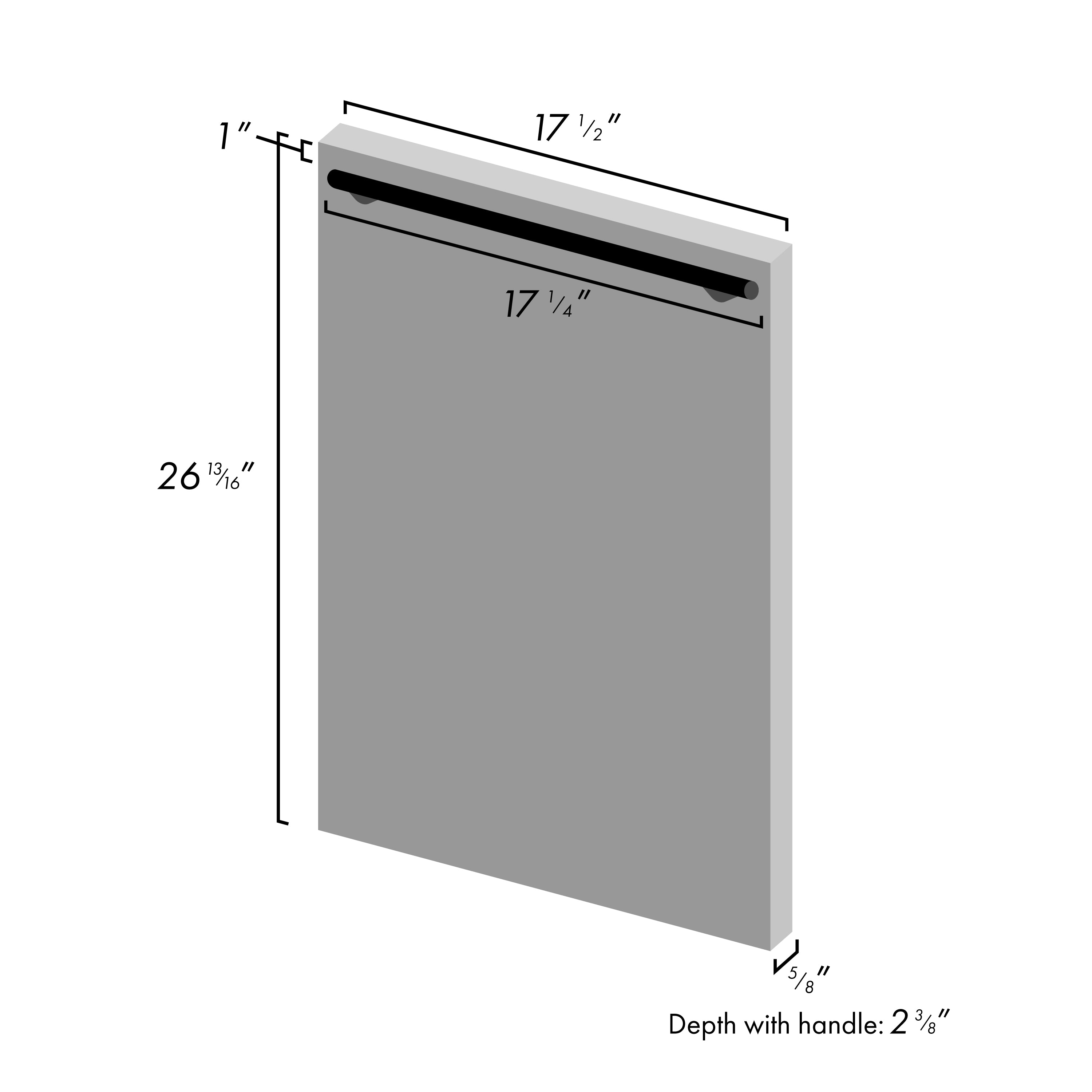 ZLINE 18" Dishwasher Panel in Unfinished Wood with Modern Handle (DP-UF-18)