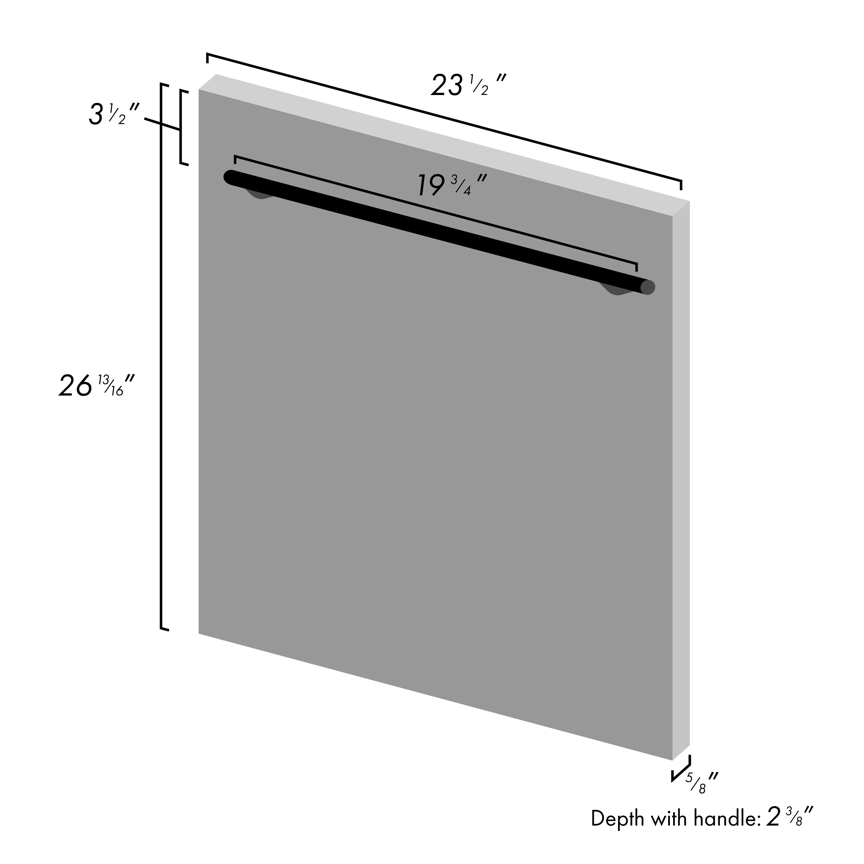 ZLINE 24" Dishwasher Panel in Black Matte with Modern Handle (DP-BLM-H-24)
