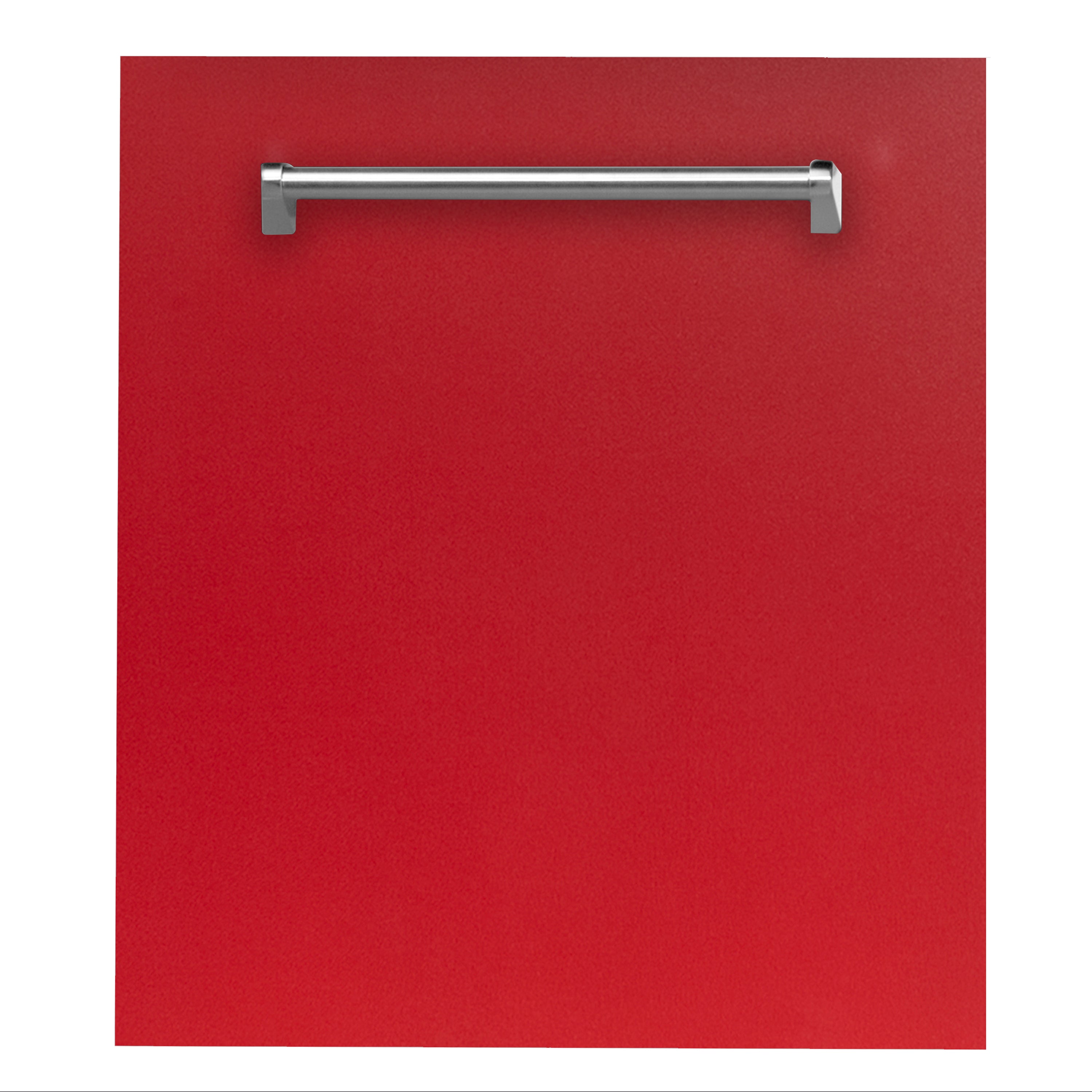 ZLINE 24" Dishwasher Panel in Red Matte with Traditional Handle (DP-RM-24)