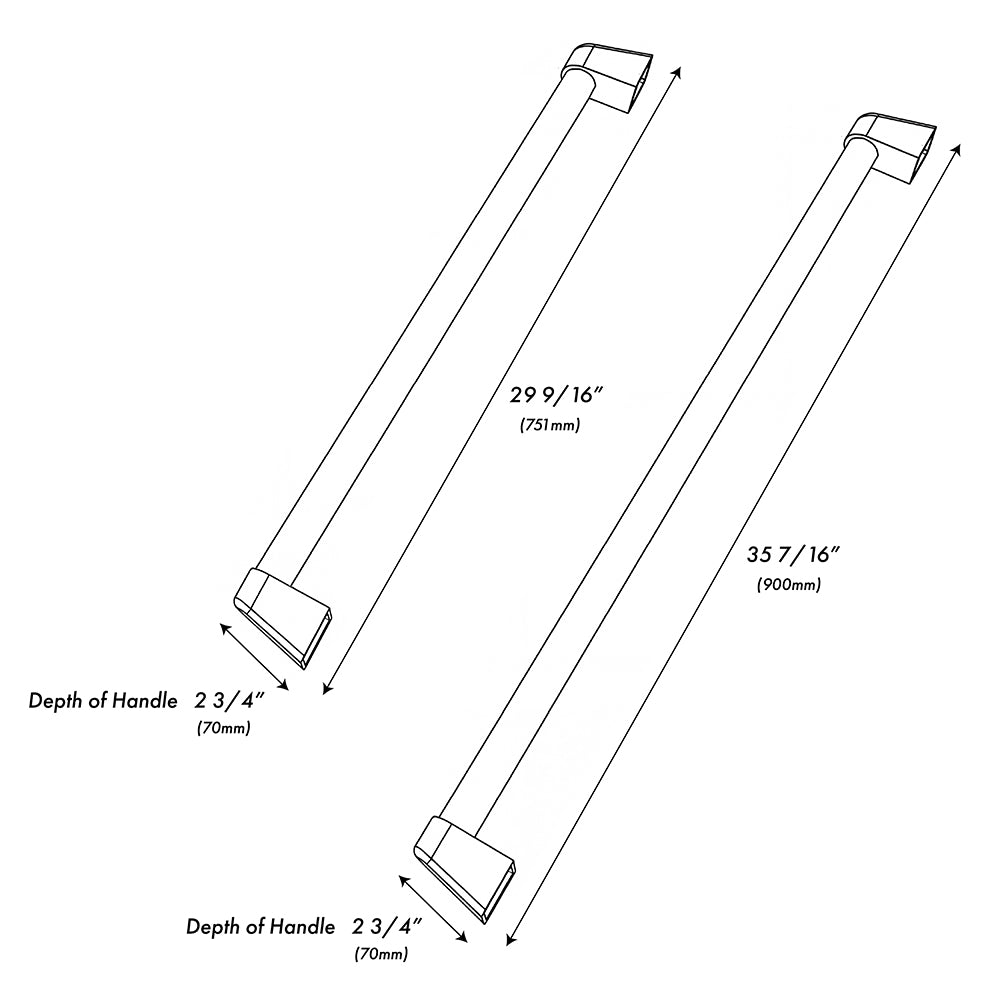 ZLINE 36 in. Built-In Refrigerator Helix Handles (Set of 3) in Stainle ...
