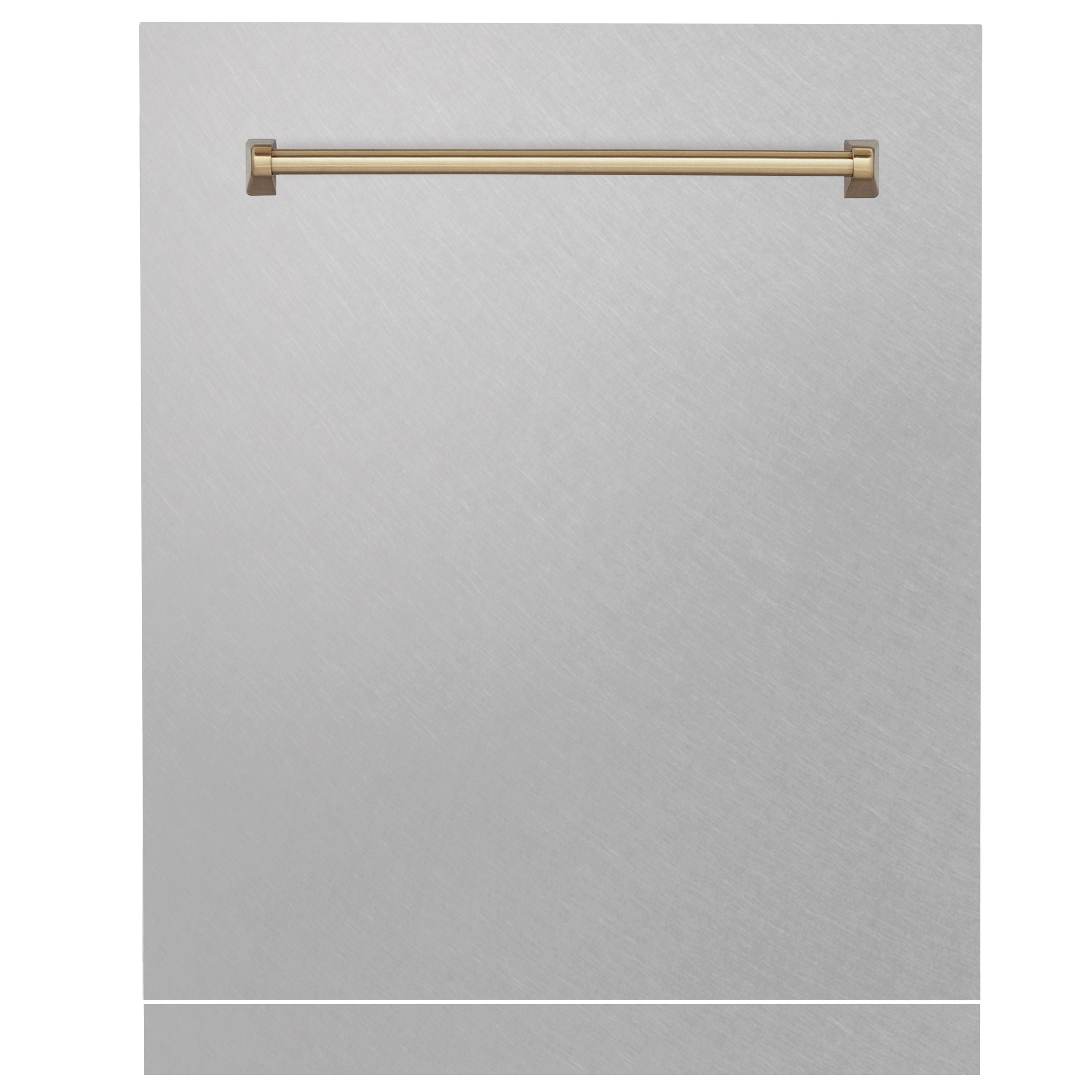 ZLINE 24" Autograph Edition Monument Dishwasher Panel in Fingerprint Resistant Stainless Steel with Champagne Bronze Handle (DPMTZ-SN-24-CB)