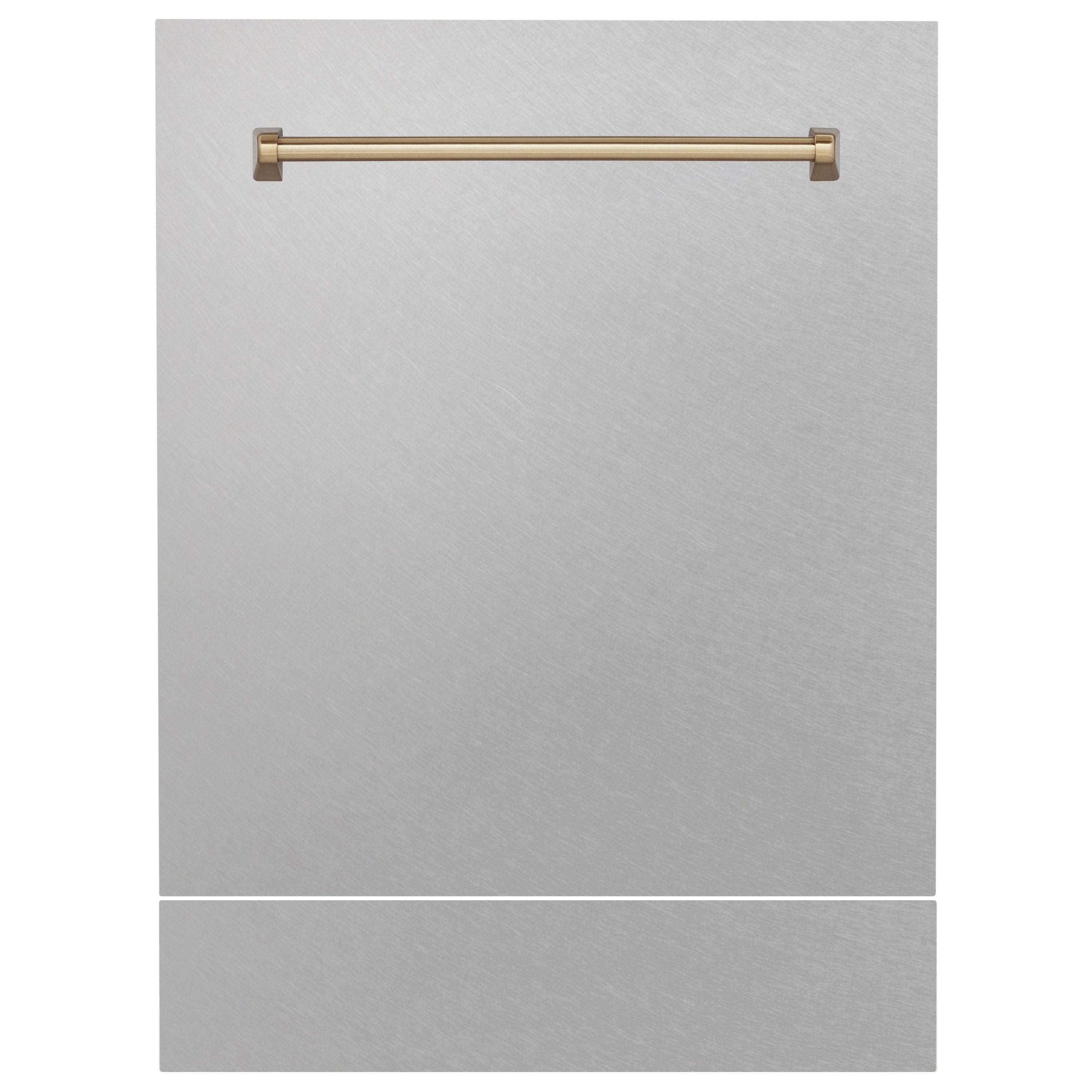 ZLINE 24" Autograph Edition Tallac Dishwasher Panel in Fingerprint Resistant Stainless Steel with Champagne Bronze Handle (DPVZ-SN-24-CB)