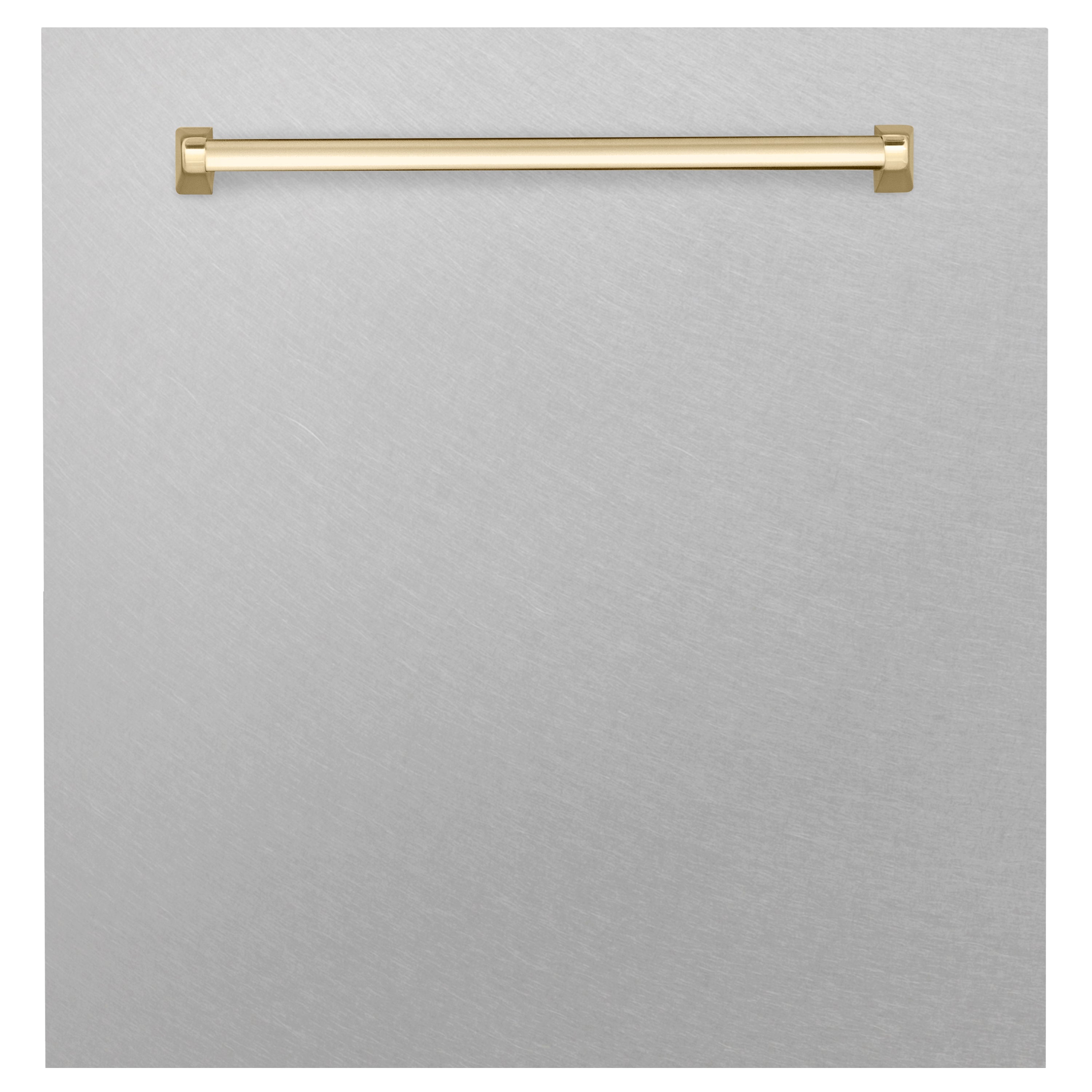 ZLINE 24" Autograph Edition Monument Dishwasher Panel in Fingerprint Resistant Stainless Steel with Gold Handle (DPMTZ-SN-24-G)