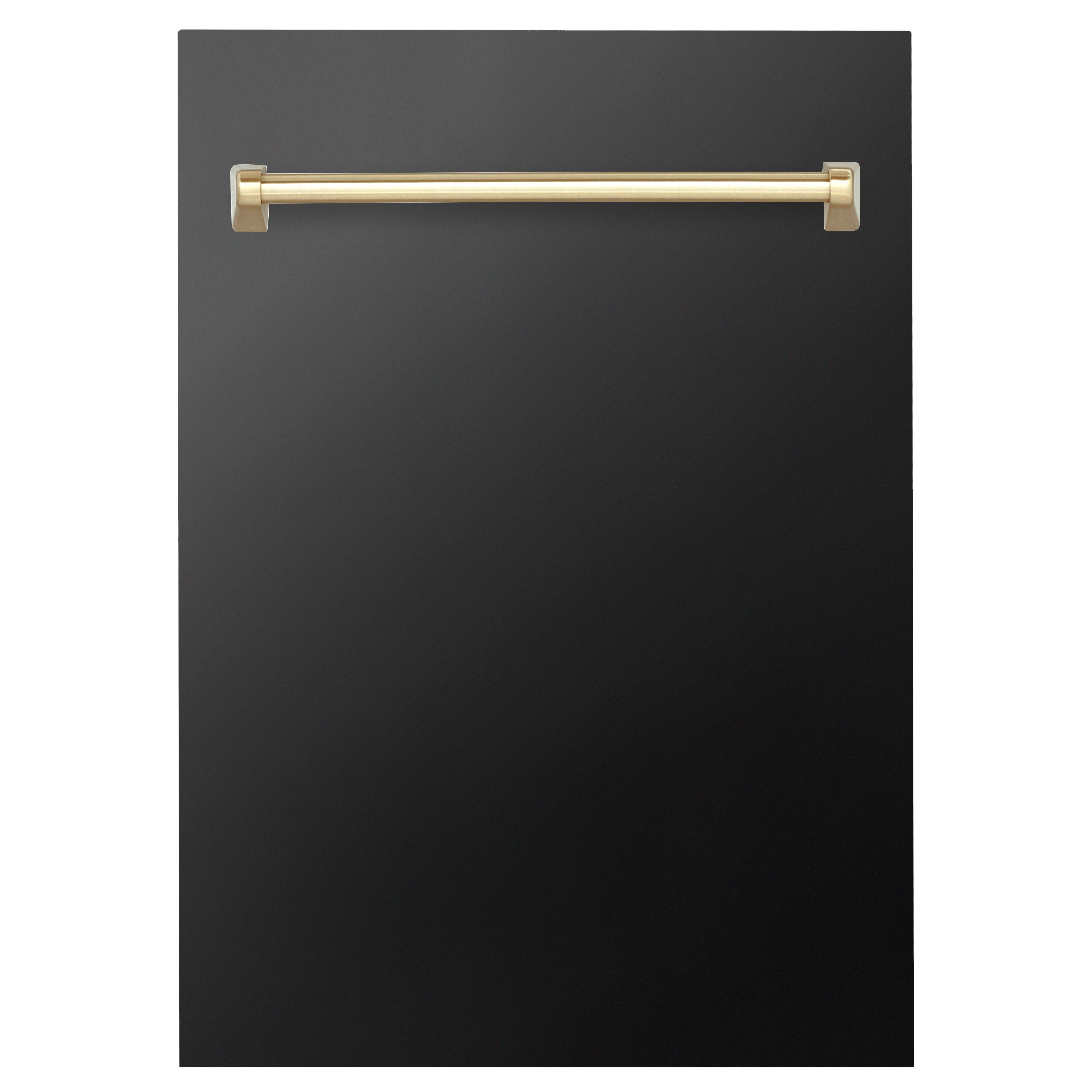 ZLINE 18" Autograph Edition Tallac Dishwasher Panel in Black Stainless Steel with Gold Handle (DPVZ-BS-18-G)