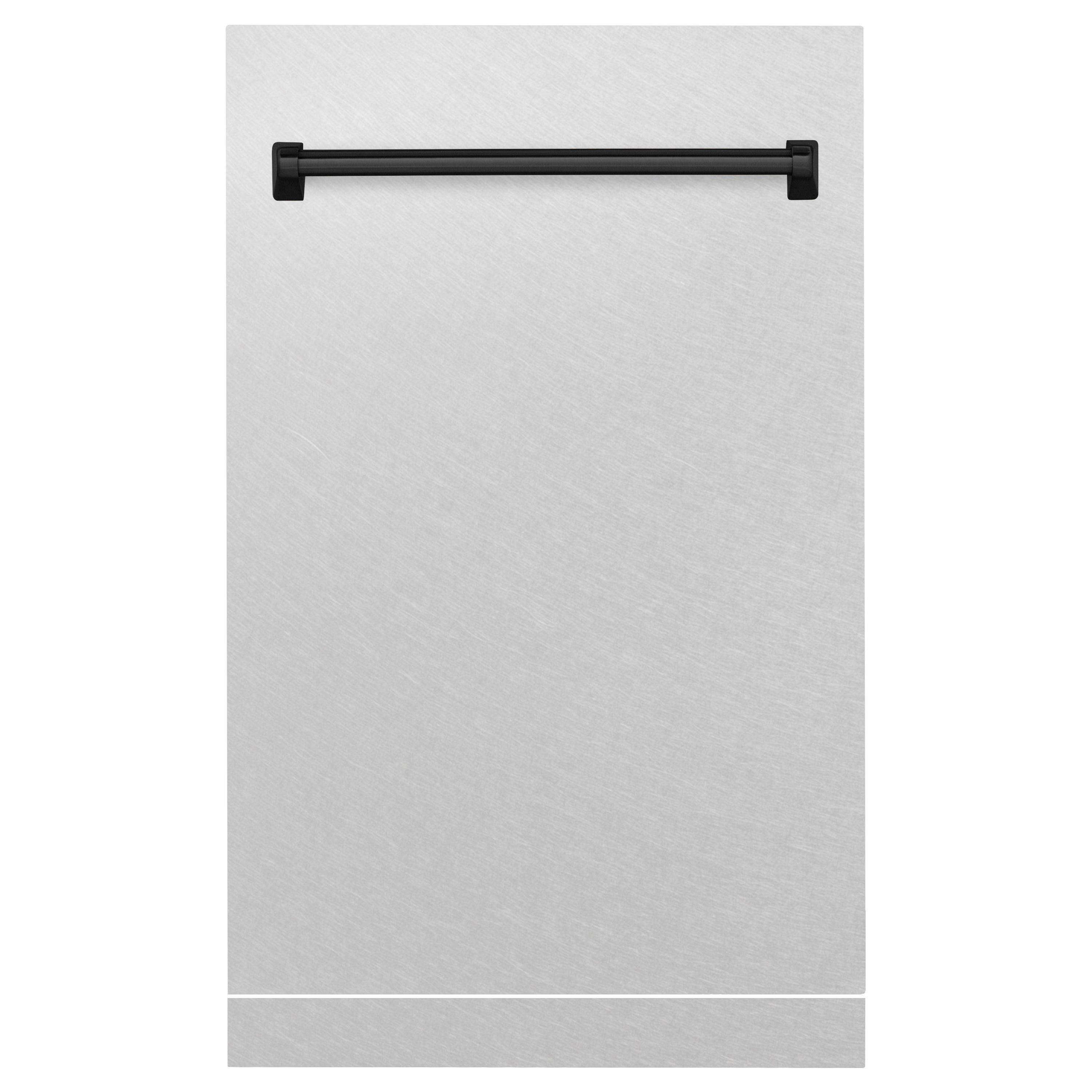 ZLINE 18" Autograph Edition Tallac Dishwasher Panel in Fingerprint Resistant Stainless Steel with Matte Black Handle (DPVZ-SN-18-MB)