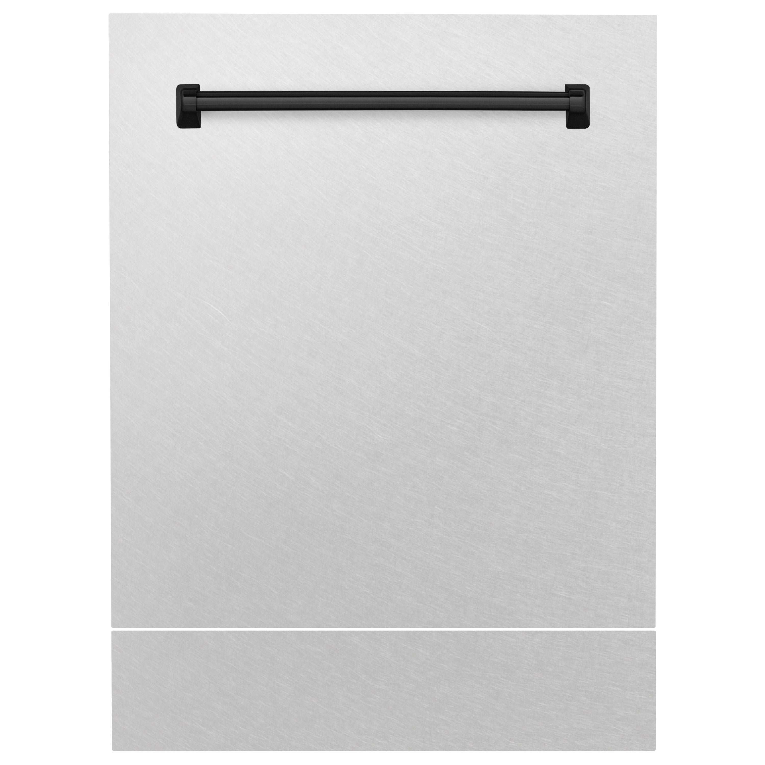 ZLINE 24" Autograph Edition Tallac Dishwasher Panel in Fingerprint Resistant Stainless Steel with Matte Black Handle (DPVZ-SN-24-MB)