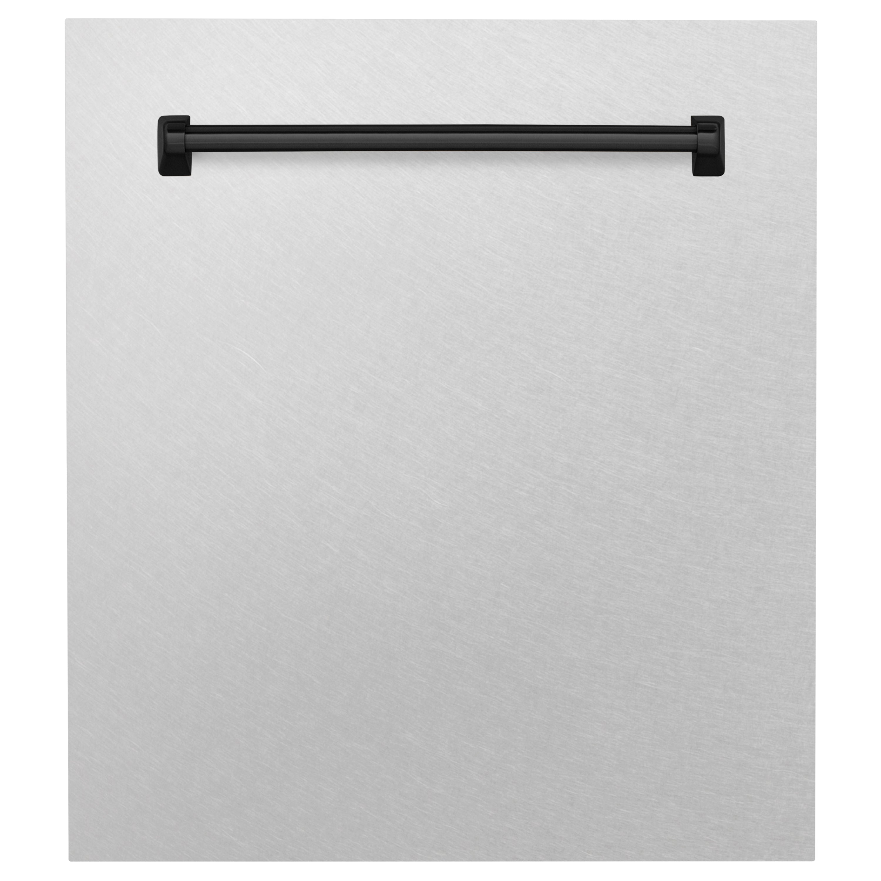 ZLINE 24" Autograph Edition Tallac Dishwasher Panel in Fingerprint Resistant Stainless Steel with Matte Black Handle (DPVZ-SN-24-MB)