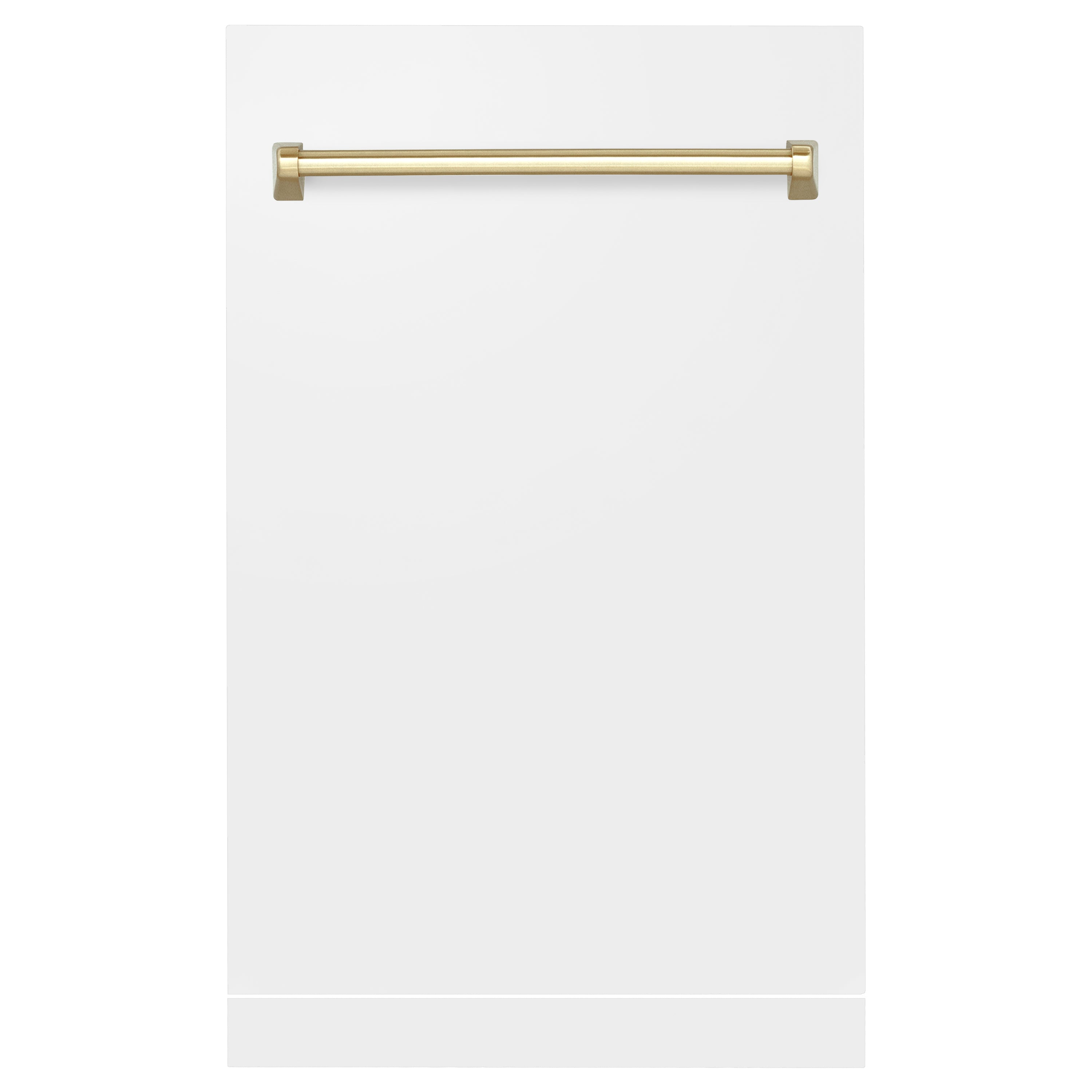 ZLINE 18" Autograph Edition Tallac Dishwasher Panel in White Matte with Gold Handle (DPVZ-WM-18-G)