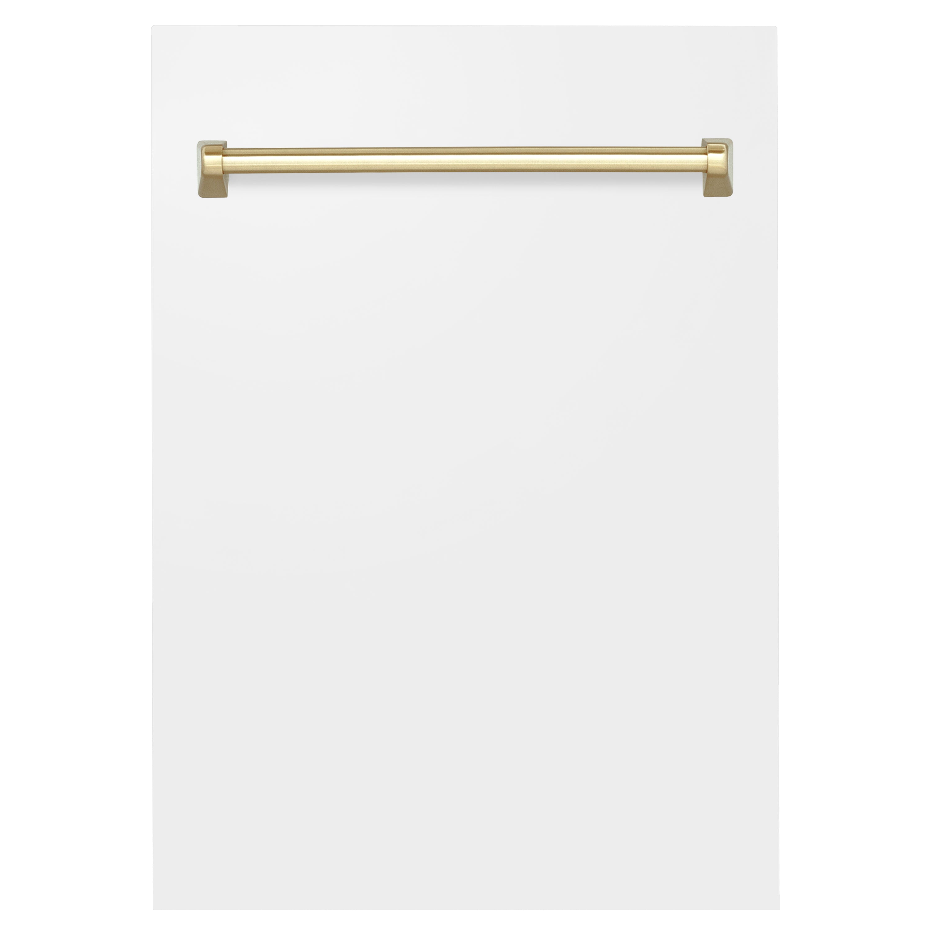 ZLINE 18" Autograph Edition Tallac Dishwasher Panel in White Matte with Gold Handle (DPVZ-WM-18-G)