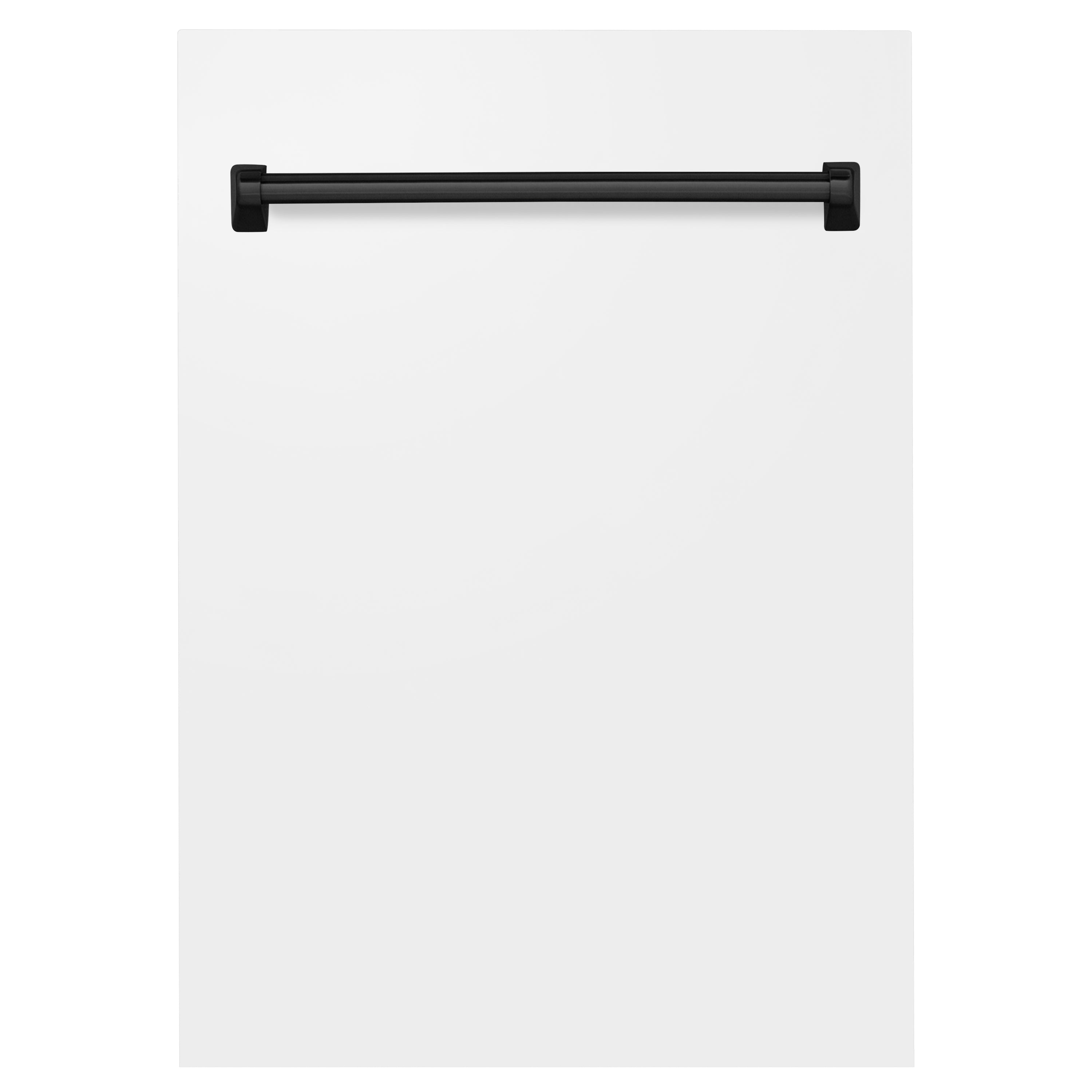 ZLINE 18" Autograph Edition Tallac Dishwasher Panel in White Matte with Matte Black Handle (DPVZ-WM-18-MB)