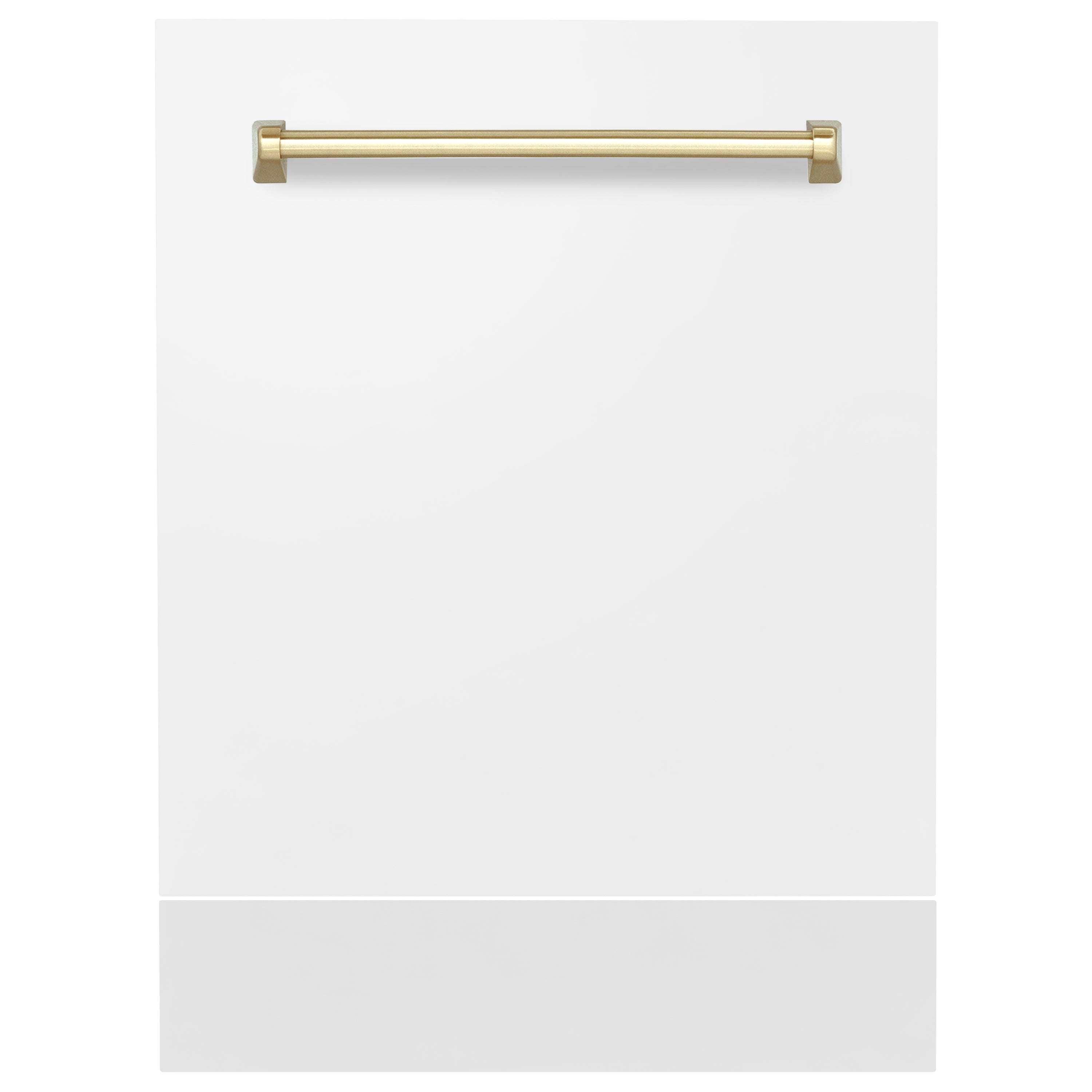 ZLINE 24" Autograph Edition Tallac Dishwasher Panel in White Matte with Gold Handle (DPVZ-WM-24-G)