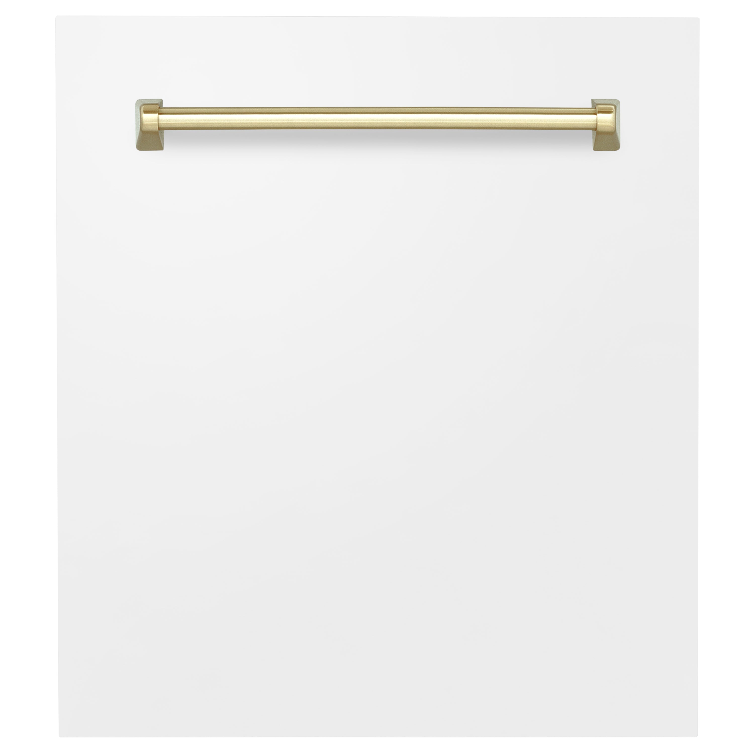 ZLINE 24" Autograph Edition Tallac Dishwasher Panel in White Matte with Gold Handle (DPVZ-WM-24-G)