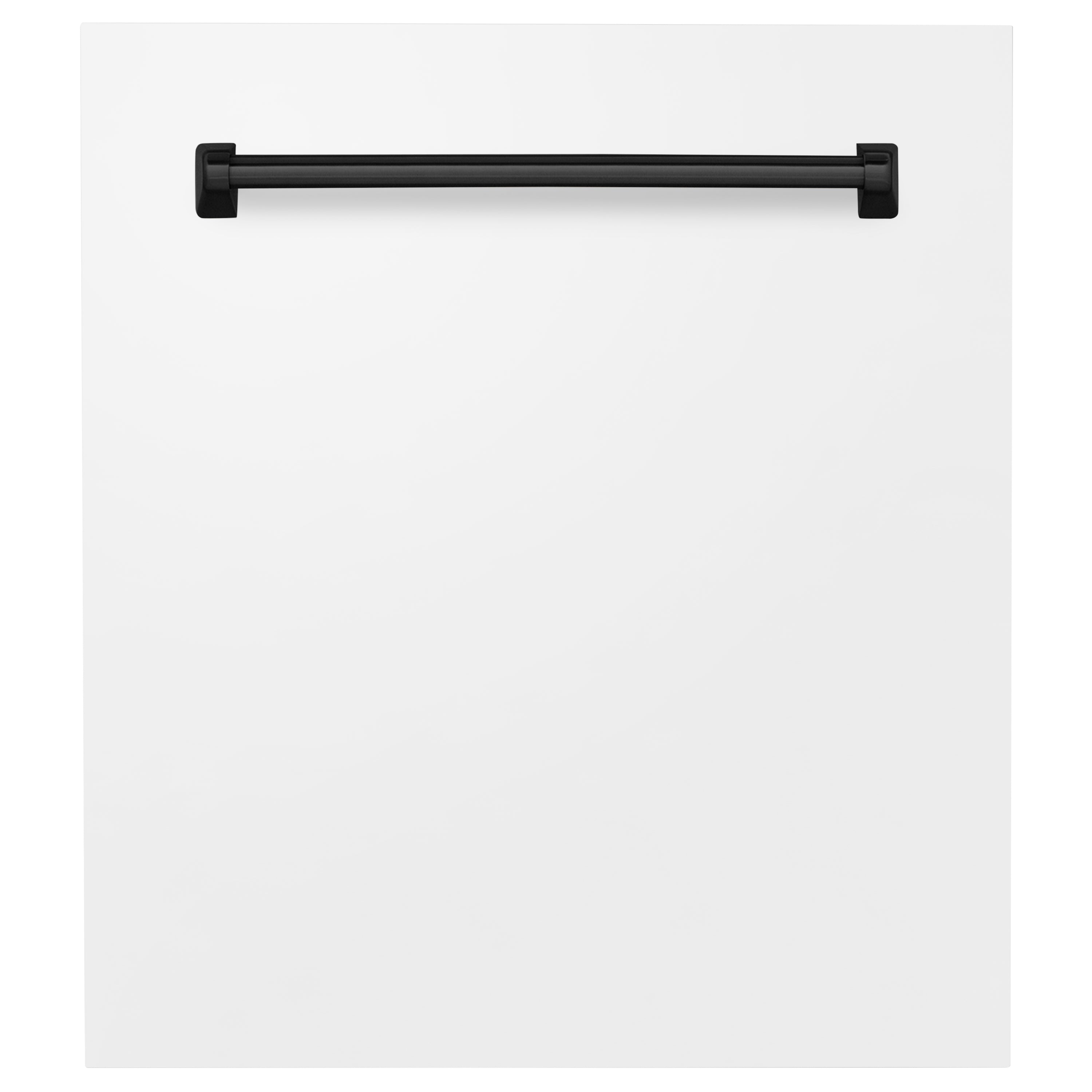 ZLINE 24" Autograph Edition Tallac Dishwasher Panel in White Matte with Matte Black Handle (DPVZ-WM-24-MB)