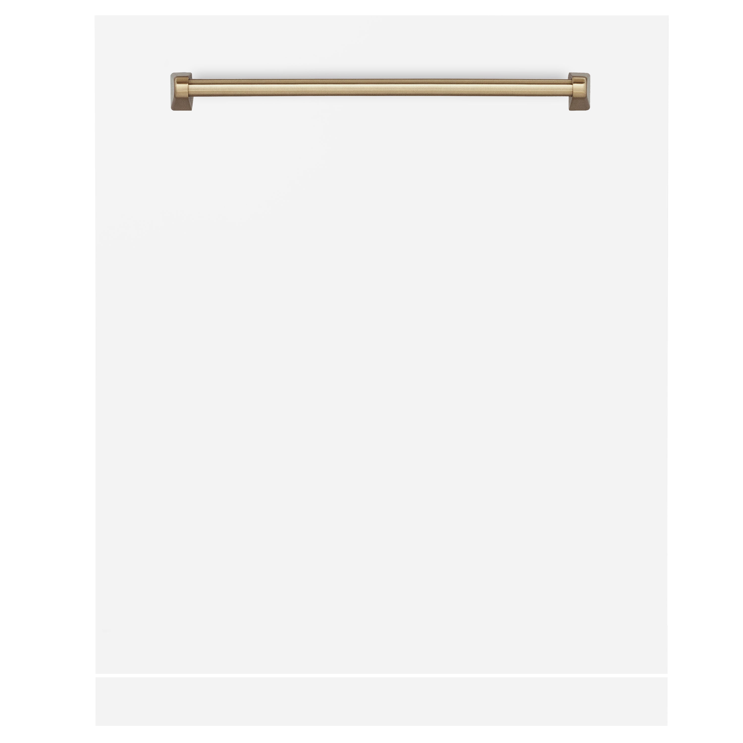 ZLINE 24" Autograph Edition Monument Dishwasher Panel in White Matte with Champagne Bronze Handle (DPMTZ-WM-24-CB)