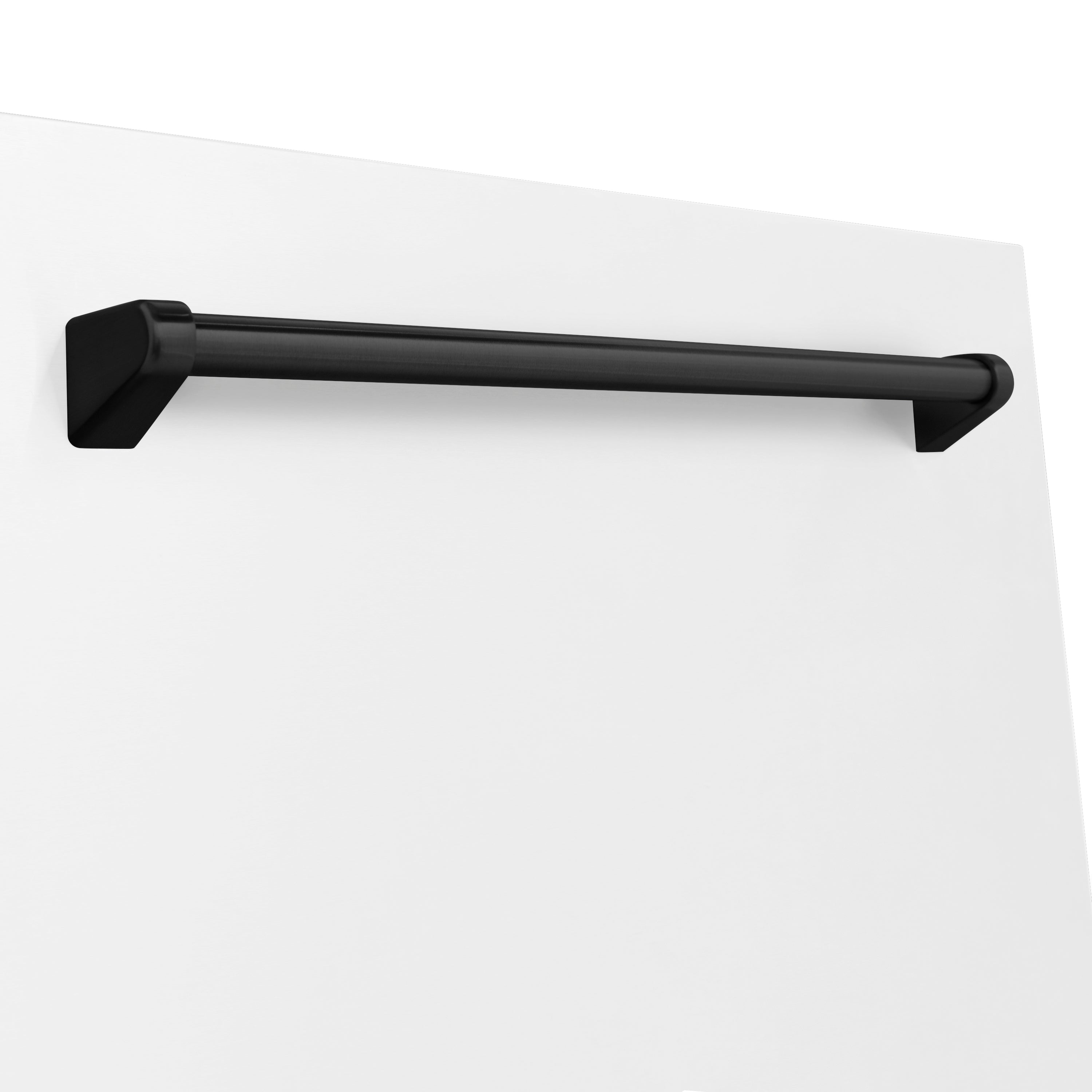 ZLINE 18" Autograph Edition Tallac Dishwasher Panel in White Matte with Matte Black Handle (DPVZ-WM-18-MB)