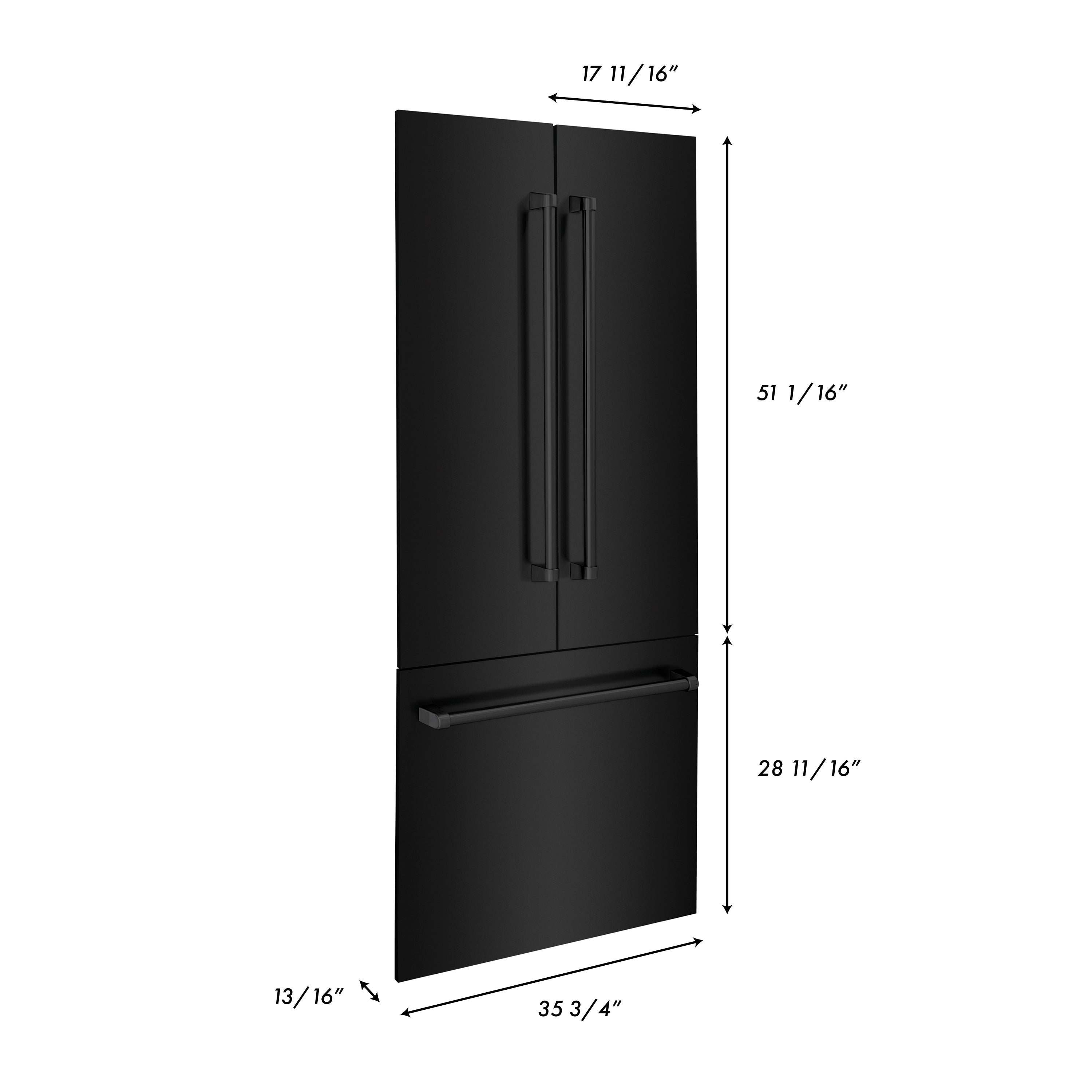 ZLINE 36" Refrigerator Panels in Black Stainless Steel for a 36" Buit-in Refrigerator (RPBIV-BS-36)