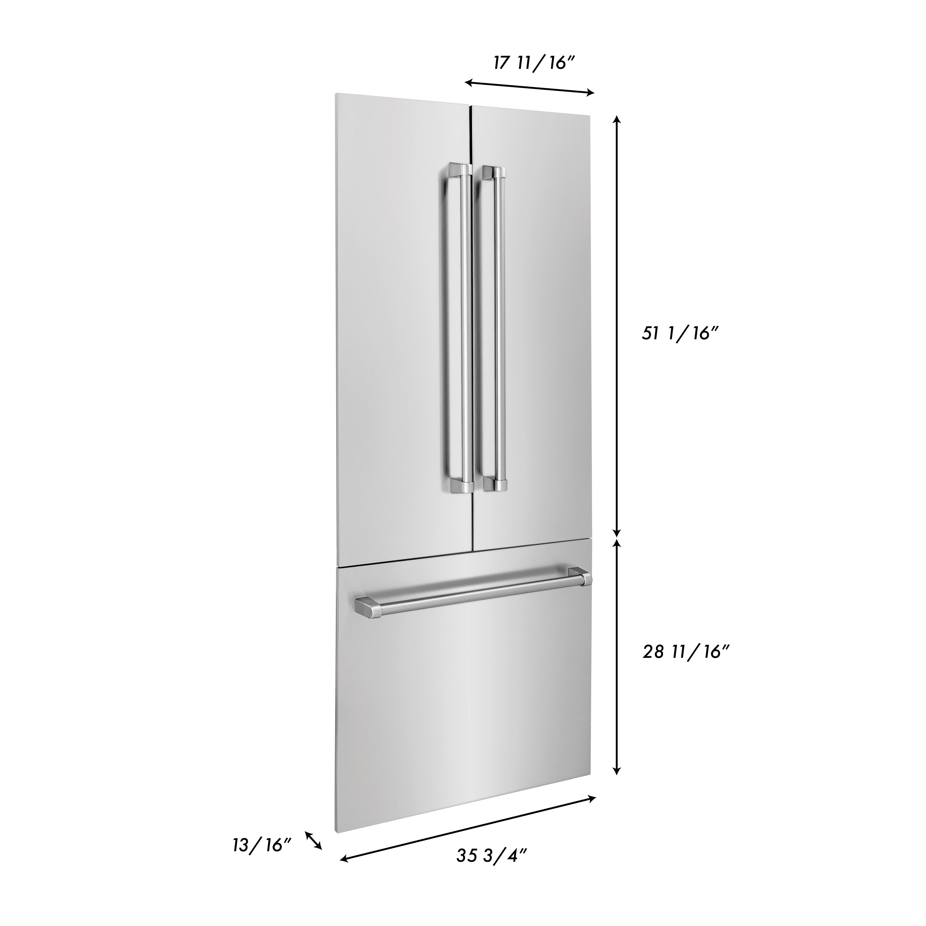 ZLINE 36" Refrigerator Panels in Fingerprint Resistant Stainless Steel for a 36" Buit-in Refrigerator (RPBIV-SN-36)